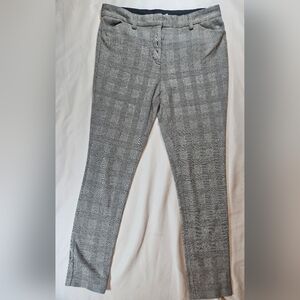 Philosophy Womens Black And White Plaid Straight Leg Button Up Pants Size 10
